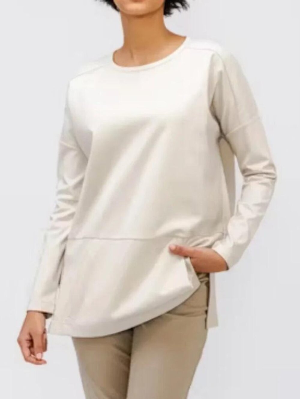 Ministry of Supply women's Fusion Double-Knit tunic oversized long sleeve tee